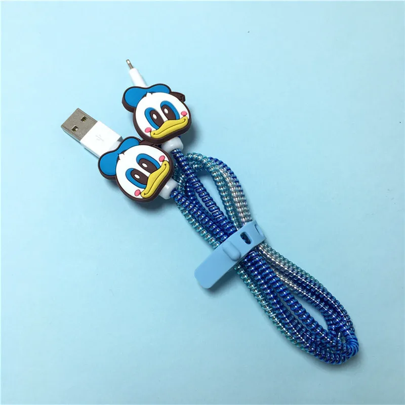 Disney Cable Winder Set Cartoon Charger USB Cable Protector per Apple IPhone per Samsung Xiaomi Huawei Cable Protect Decoration