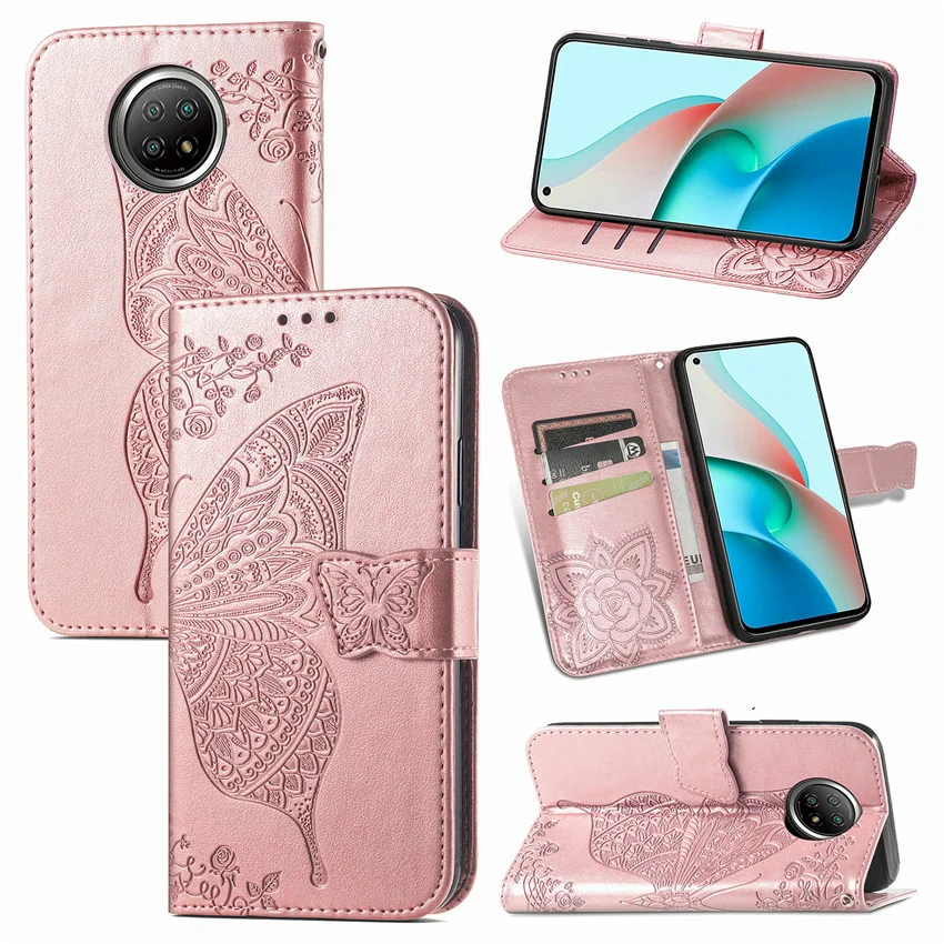 Butterfly Embossing Flip Leather Wallet Case For Redmi Note 9T 9 9S 9A 9C 8 8T 7 6 5 Pro 8A 7A Phone Card Slot Stand Back Cover