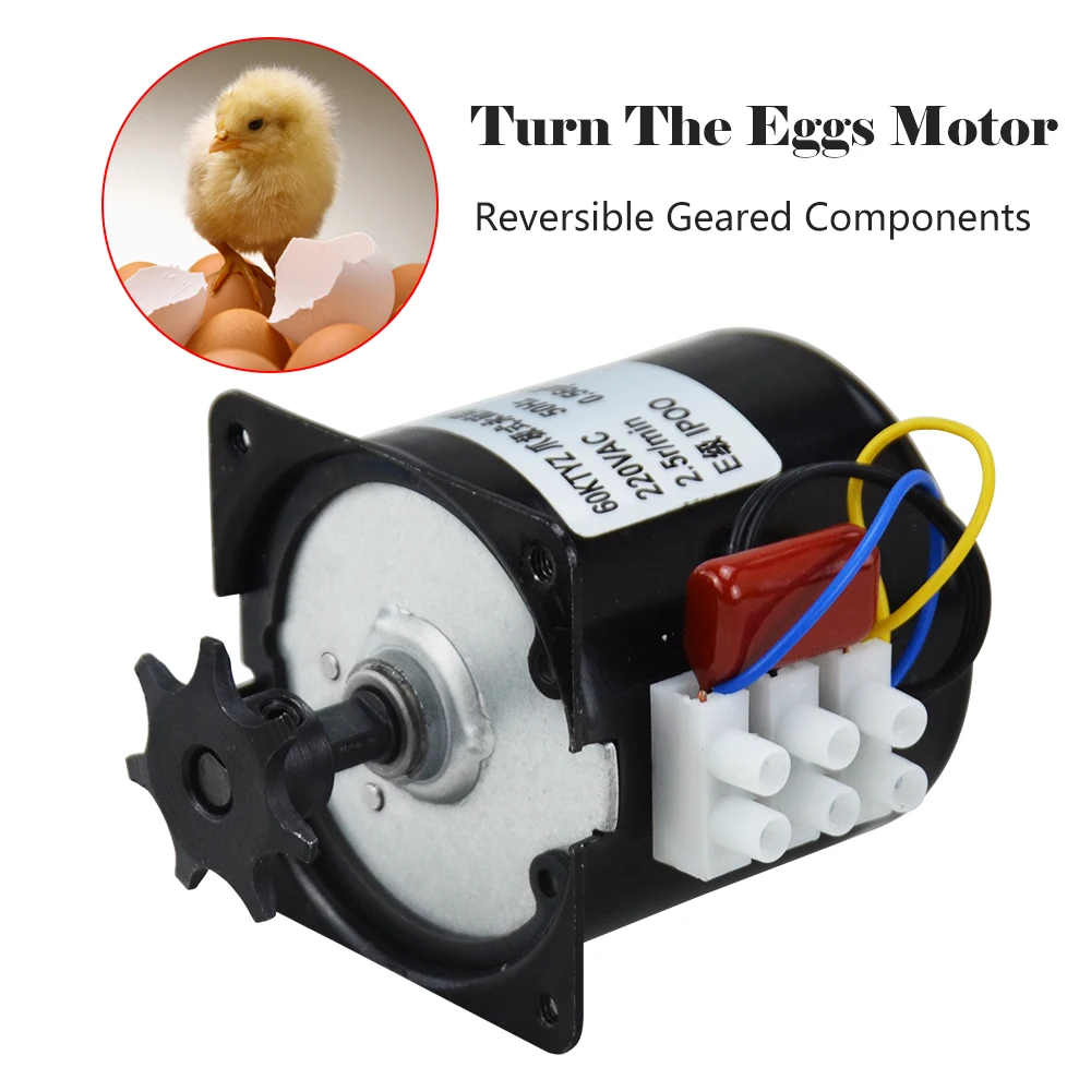 Drop Shopping  220V AC Egg Turner Motor Incubator Engine Reversible Geared Components Dropshipping Wholesales 2023 Hot sales!!!