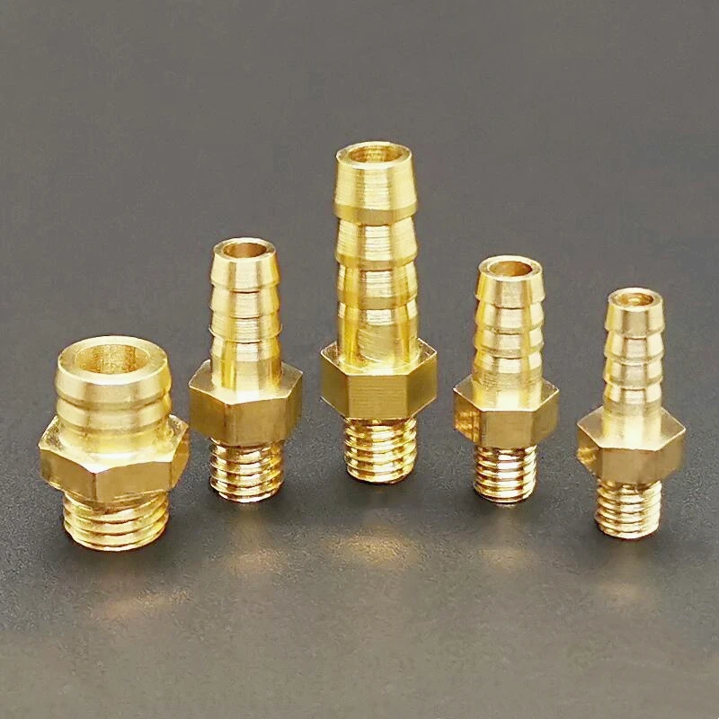 5 stücke M4 M5 M6 M8 Metrisches Außengewinde Auf 3mm 4mm 5mm 6mm 8mm Schlauchtülle OD Messing Stacheldraht Rohr Fitting Koppler Stecker Adapter – Detail 1