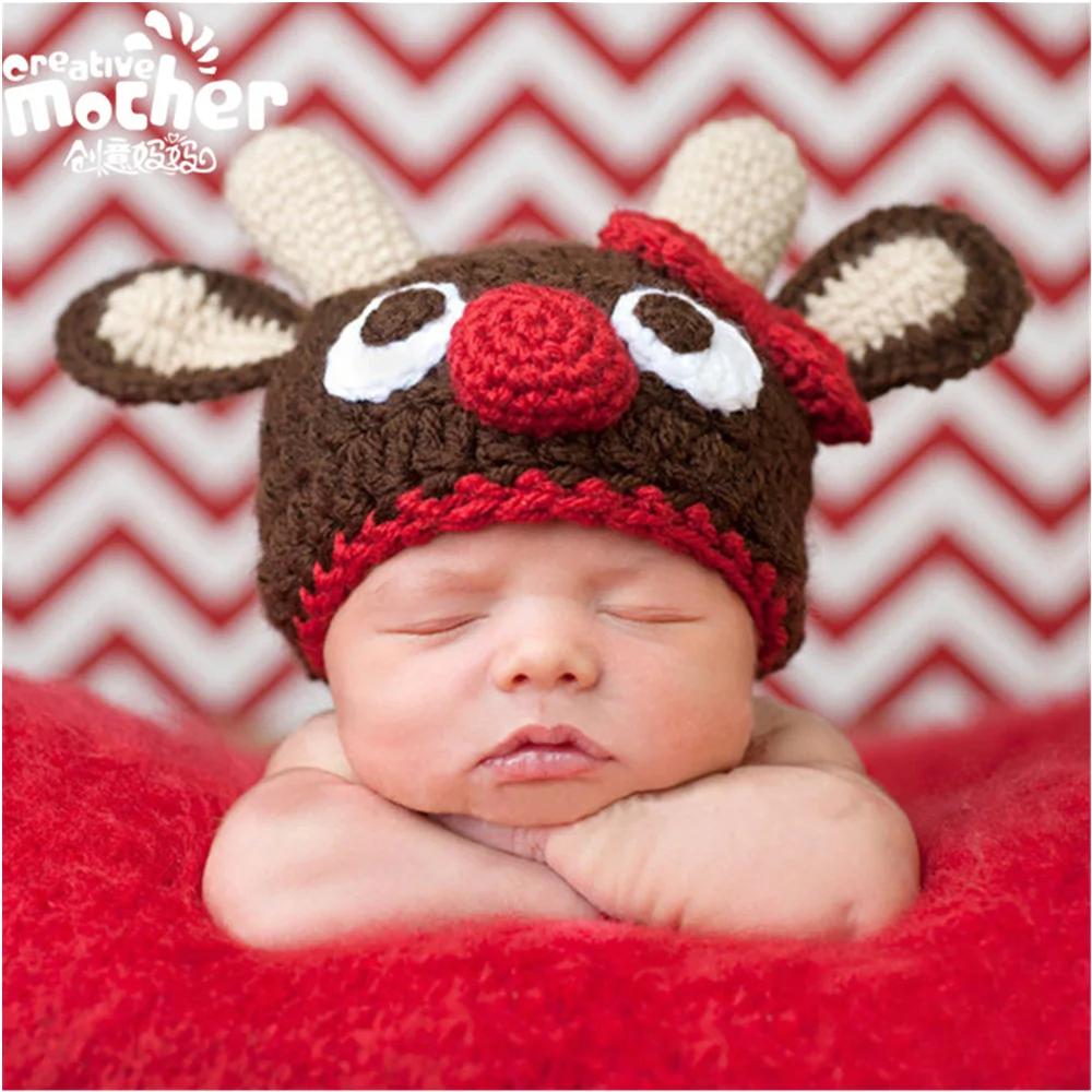 

Newborn Photo Props Accessory Knitted Baby Hats Caps Cute Baby Cap Crochet Beanie Hat Newborn Photography Props Accessories
