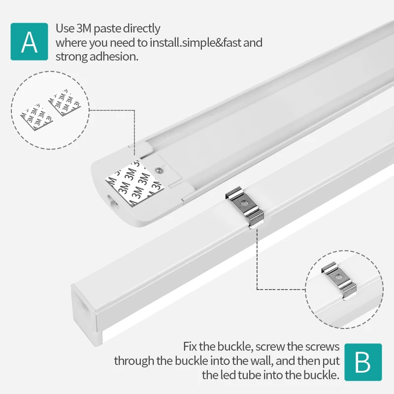 Ultra Bright Led Lights for Kitchen 10W 20W Under Cabinet Lights Led Tube Light Wall Lamp for Closet Kitchen Lighting 110V 220V