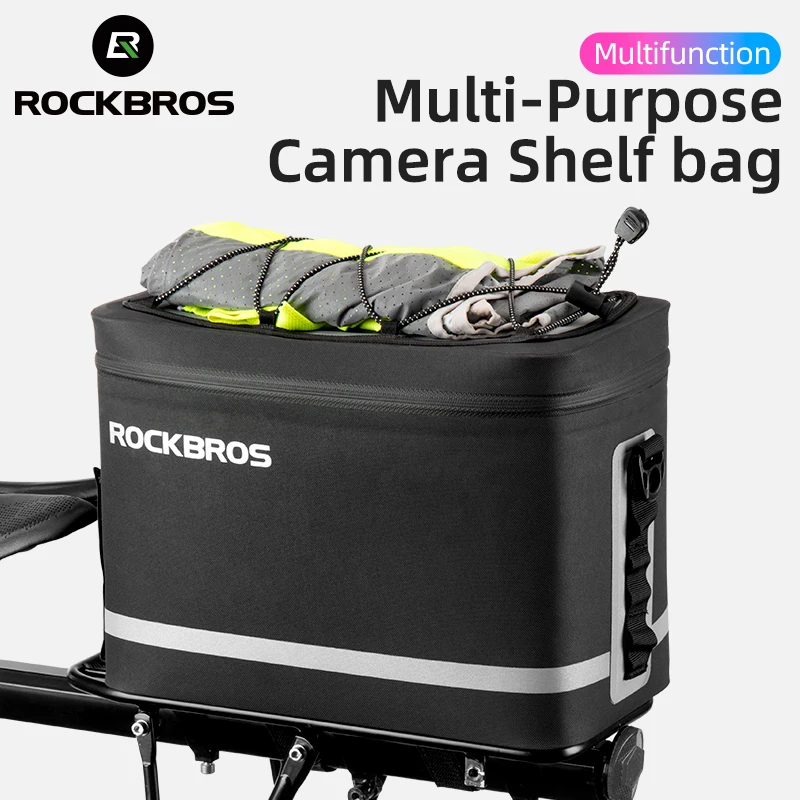 

ROCKBROS 100% Waterproof Shockproof Camera Bag Bicycle Rack Tail Bag High Capacity Reflective Trunk Bag Bike Accessories