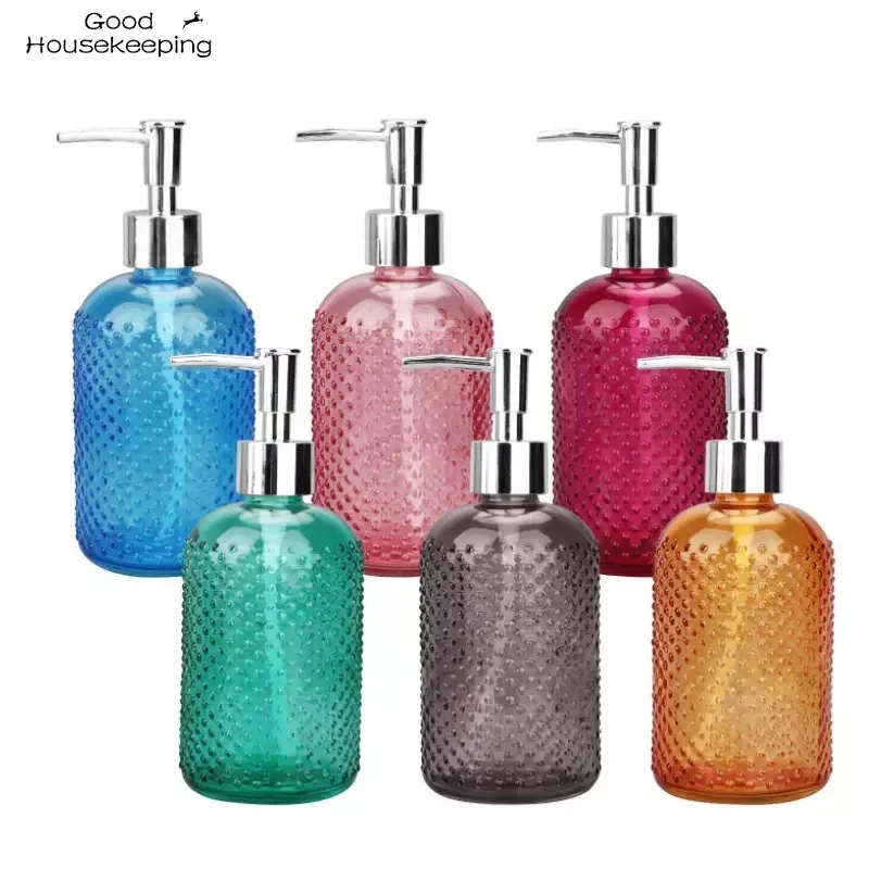 Glass Hand Liquid Soap Dispenser Pump Shampoo Bottle Shower Gel Storage Box Kitchen Sink Bathroom Accessories Set 330ml 400ml