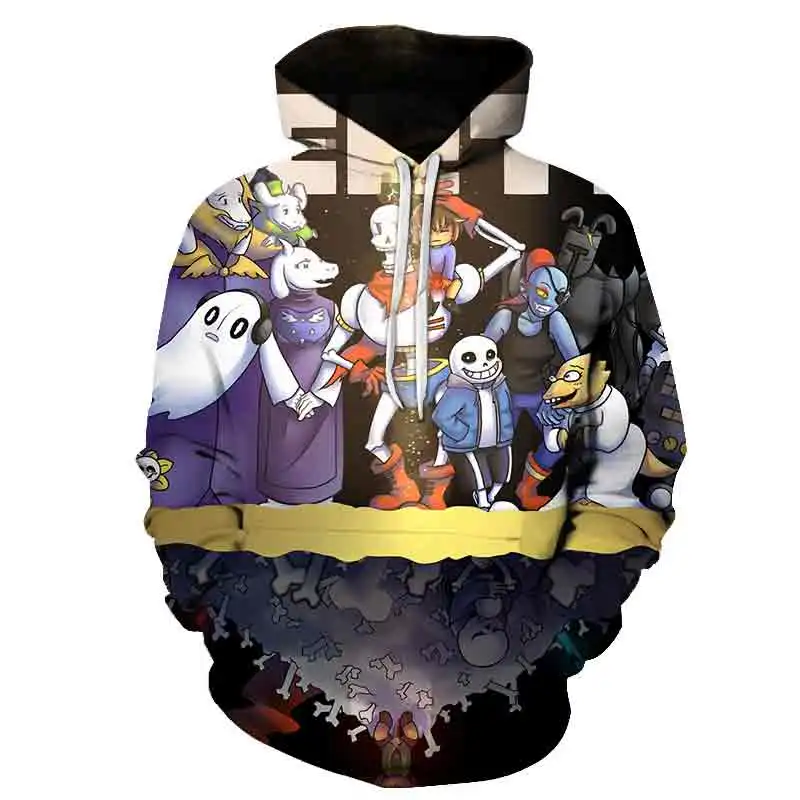 Anime 3D Printed Undertale Hoodie Men Women Daily Casual Pullover Sweatshirt Teenager Children Cool Street Breathable Top Coat