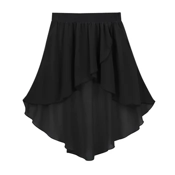 Girls High-Low Chiffon Dance Skirt 3 Kids Girls High-Low Elastic Waistband Chiffon Skirts Ballet Modern Jazz Lyrical Studio Practice Performance Dance Costumes 3