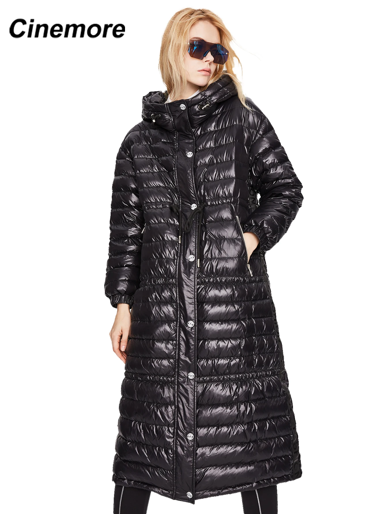 Cinemore 2022 New Down jacket Women's Winter Black quilted coat long Parkas Clothes thickened white duck down jackets  82031