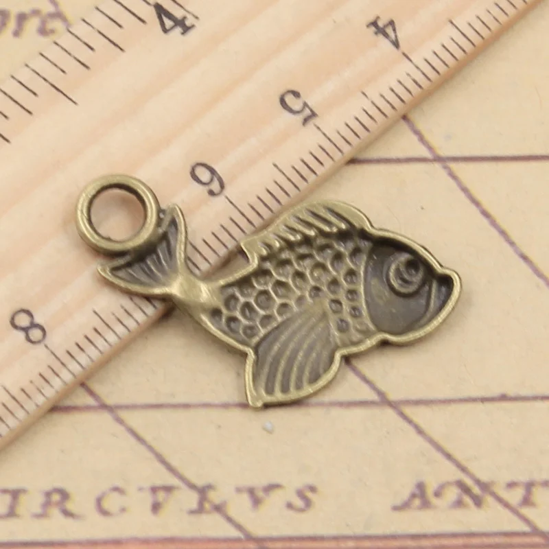 10pcs Charms Carp Fish 32x19mm Tibetan Bronze Silver Color Pendants Antique Jewelry Making DIY Handmade Craft