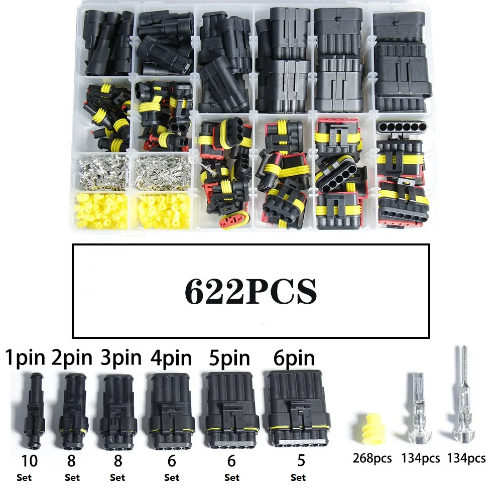 254/352/622pcs boxed 1.5 car HID xenon lamp harness plug connector wire waterproof connector boxed