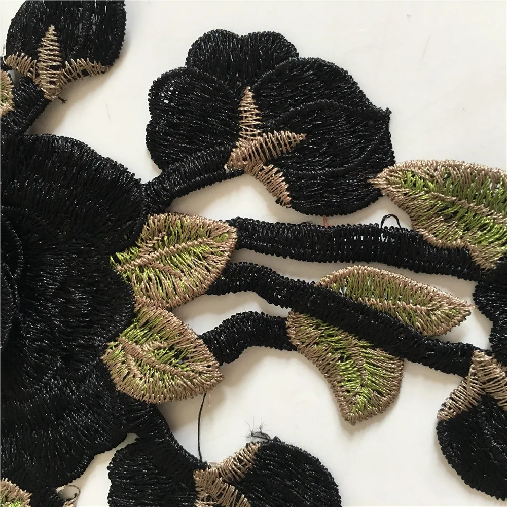 Black and white lace fake collar sewing ladies chest applique fabric embroidery DIY clothing accessories 1 piece for sale