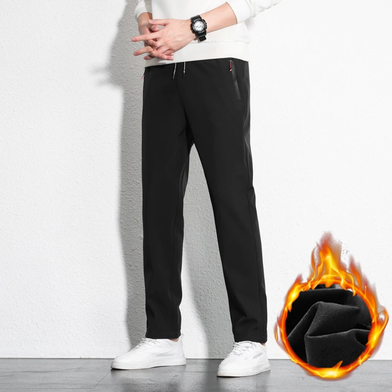 

2021 New Autumn Winter Men Fleece Outdoor Pants Warm Joggers Fitness Sports Trousers Casual Fashion Hiking Plus Size Pants Men