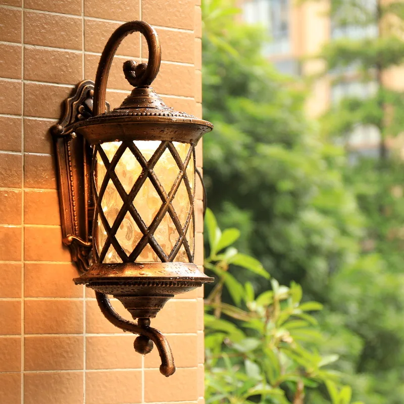 

European Style Outdoor Wall Lamp Vintage Villa Exterior Wall Waterproof Lighting Balcony Aisle House Garden Porch lights E27