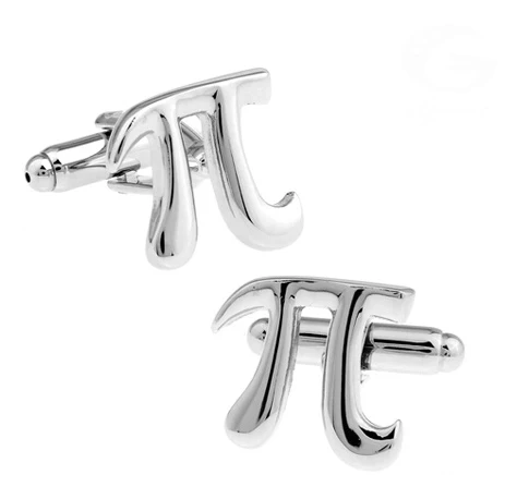 أزرار أكمام للرجال Pi جودة النحاس المواد فضية اللون رواية الرياضيات رمز تصميم أزرار أكمام الجملة والتجزئة #2