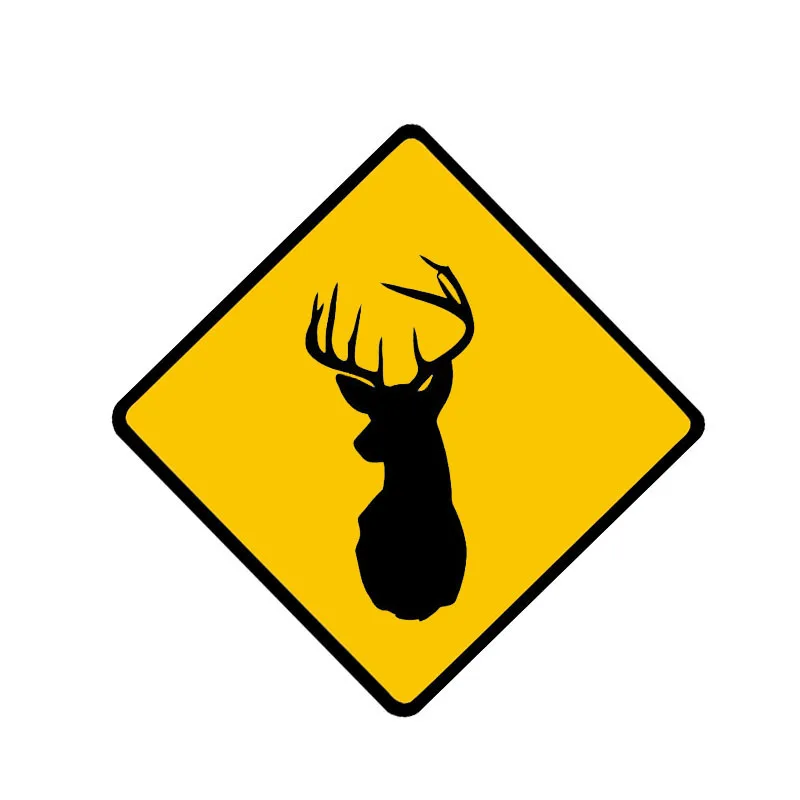

Hot Warning Deer Animal Car Sticker KK Vinyl Car Styling Laptop Accessories PVC 13cm*13cm