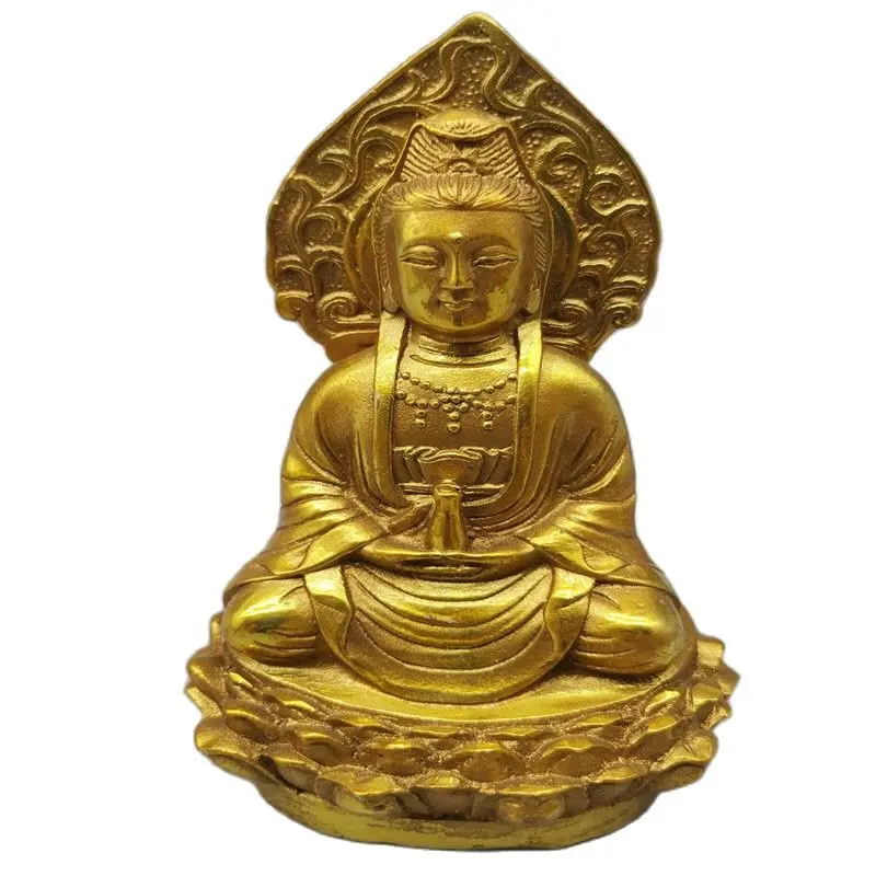 

Китайская старинная Бронзовая статуя из позолоченной меди платформы Guanyin