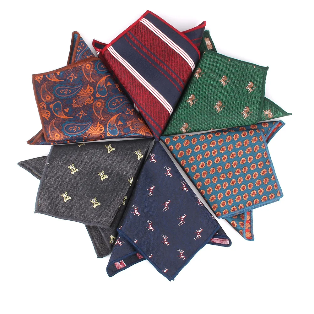 Floral Pocket Square For Men Women Jacquard Chest Towel Wedding Hanky Gentlemen Hankies Men's Suits Handkerchief Pocket Towel