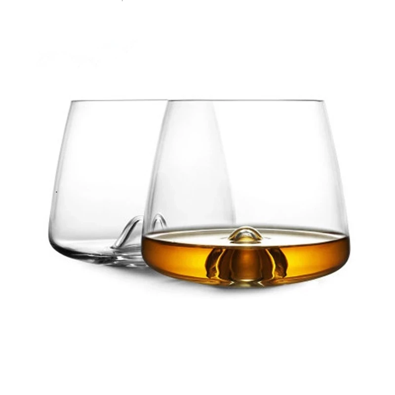 300ml Brandy Snifters Liqueur Glass Swirl Protruding Bottom Whiskey Ice Cube Rock Cup XO Chivas Cognac Red Wine Glass CupTumbler