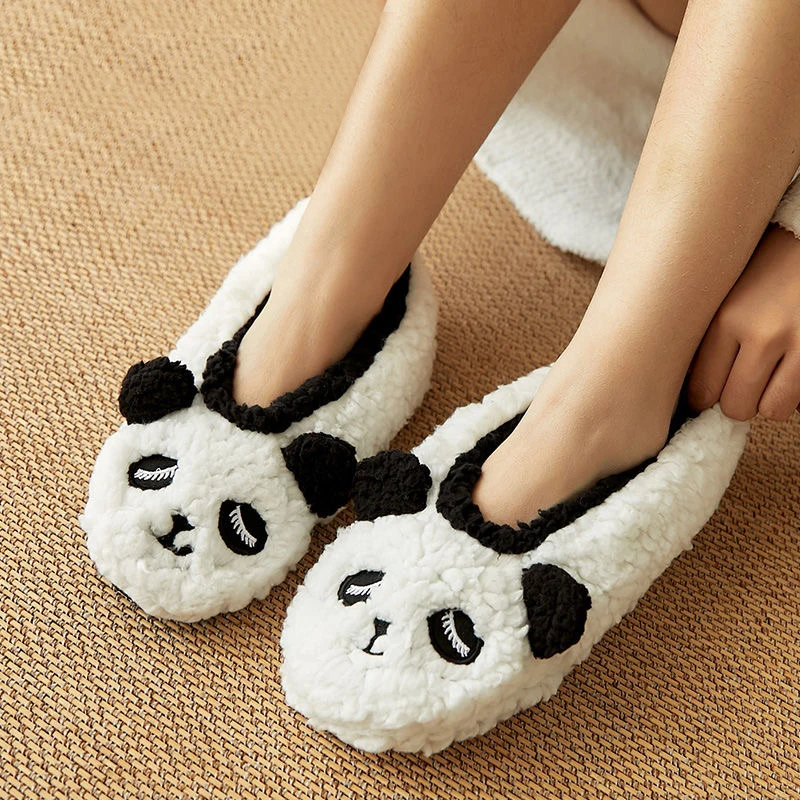 

Women's Thermal Kawaii Floor Socks Winter Coral Velvet Shoe Covers Cartoon Animal Dog Rabbit Unicorn Warm Socks Slippers