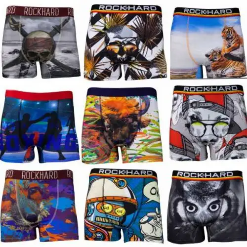 6 pcs New Trend Printed Men 'S Boxer New Fashion Boxer 3D Boxer Lycra Boxer