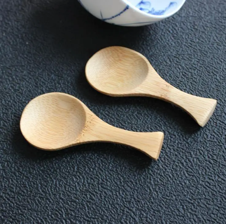 Natural Mini Bamboo Spoon Mini Short Handle Tea Spoon Coffee Beans Salt Tea Scoop SN3354