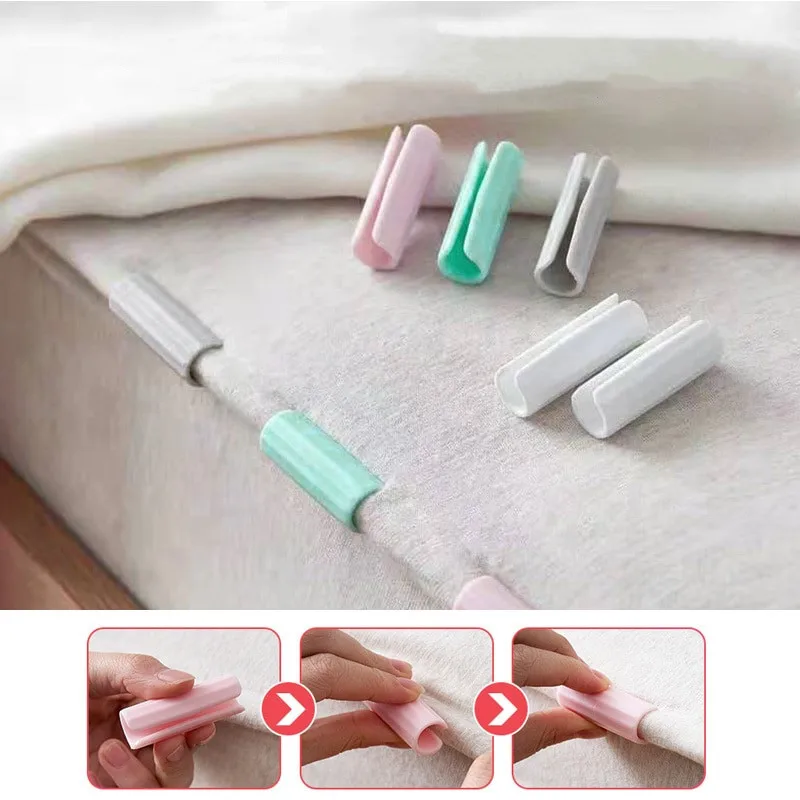 12/24pcs Bed Sheet Clips ABS High Quality Bed Cover Holder Non-slip Gripper for Bedsheet Multifunction Pegs Blankets Grippers C