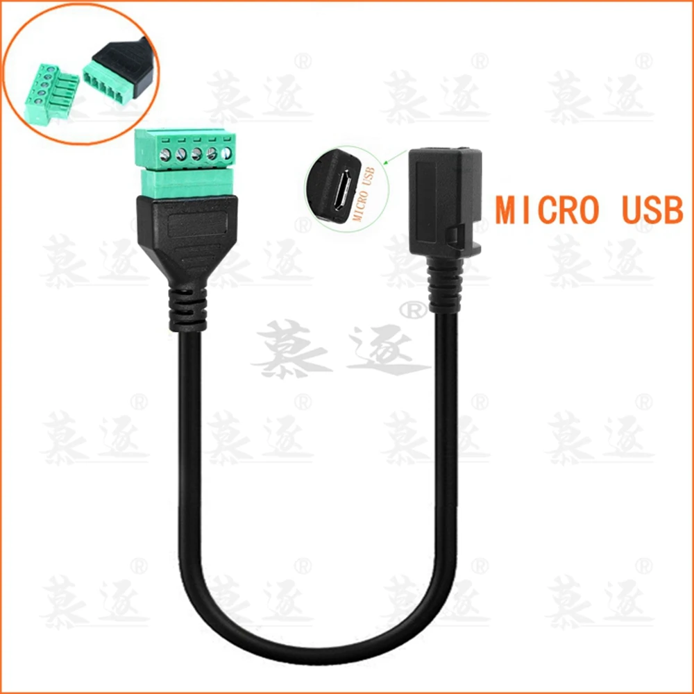 USB 2.0 perempuan B mikro usb mini usb tipe-c laki-laki ke 5 Pin baut perempuan konektor sekrup dengan perisai Terminal adaptor Ca