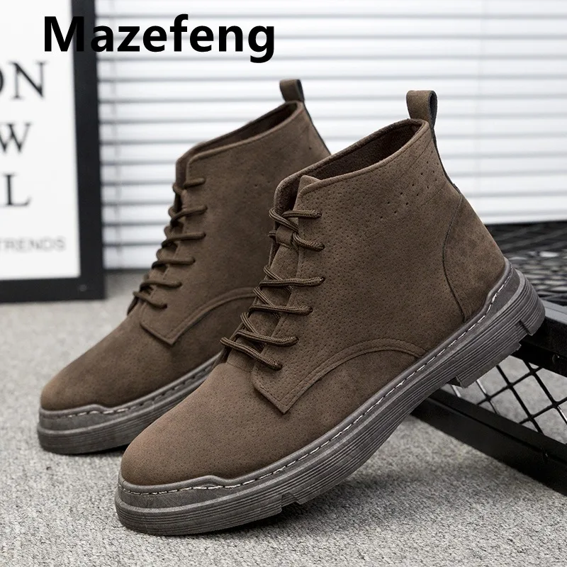 Men Boots Men\'s Winter Shoes Fashion Snow Boots Shoes Plus Size Winter Sneakers Ankle Men Shoes Winter Boots Black Blue Footwear