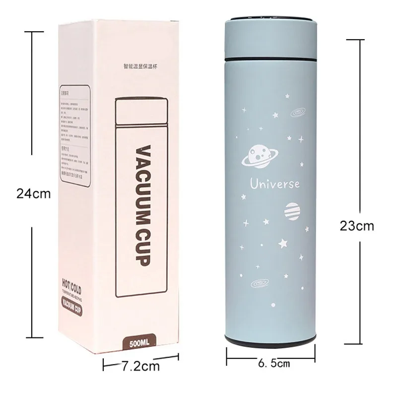 starry  Thermal Bottle Display Temperature Mug Stainless Steel Food Thermos For Tea Water Bottle With Heating Travel lovely Cups