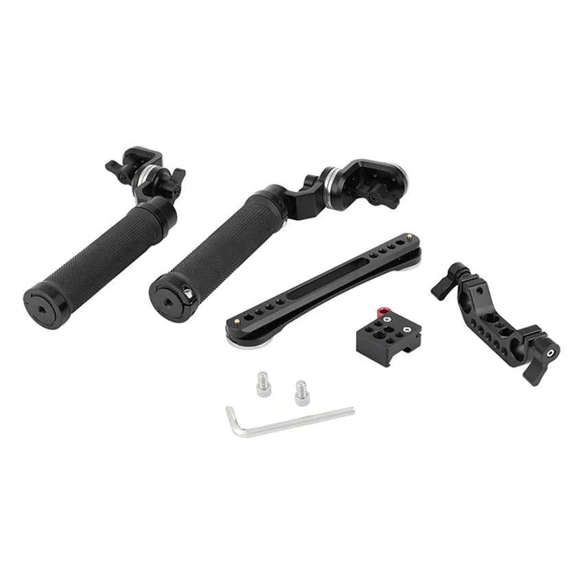 Impugnatura in gomma CAMVATE con attacco per montaggio a rosetta 0a e morsetto per asta da 15mm per sistema di supporto per impianto di montaggio a spalla per fotocamera DSLR