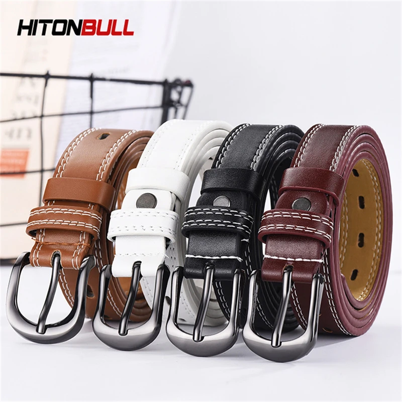 

HITONBULL Women's Pin Buckle Belt Fashion Jeans Leather Belts Hight Quality Brand Waistband For Women Casual Dress Girdle