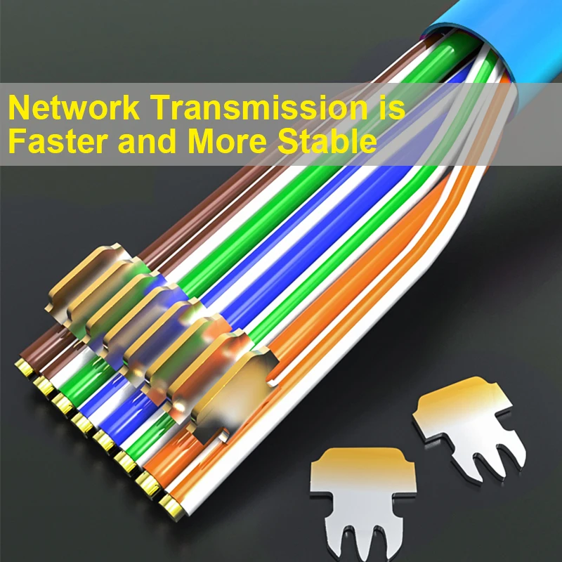 OMAY CAT7 محمية 10Gbps STP RJ45 وحدات التوصيل موصل مع شريط الحمل ، 50 أمبير مطلية بالذهب دعم 23-26AWG