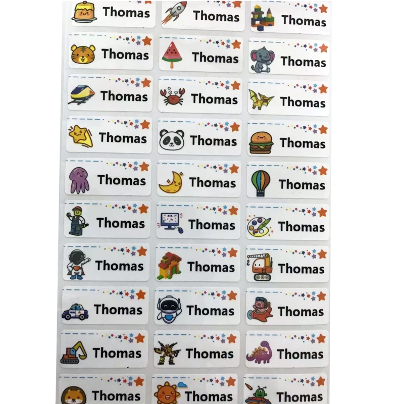 Comprehensive pattern boy girl cartoon pattern custom personal name sticker transportation waterproof label scrapbook school sta