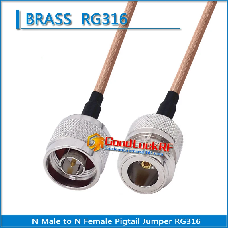 

1X Pcs L16 N Male to N Female plug Pigtail Jumper RG316 Extend cable copper RF Connector Coaxial Low Loss