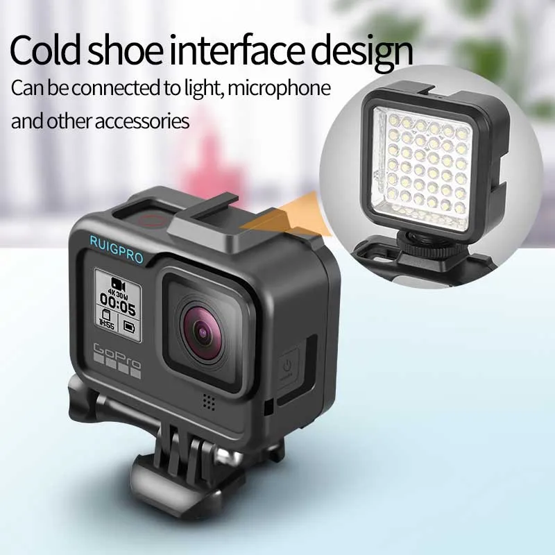 Per Gli Accessori GoPro Hero 8 Telaio di Protezione Caso Videocamera Housing shell Per Hero8 Nero Regalo di un obiettivo della copertura della Macchina Fotografica di Azione
