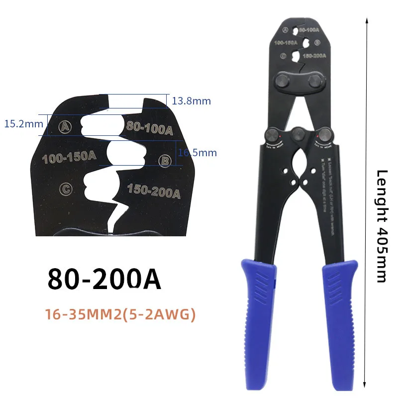 Crimping Plier For OT Type Copper Bare Nose Lugs Crimper Open Mouth Cable Connector Splice Hand Tools