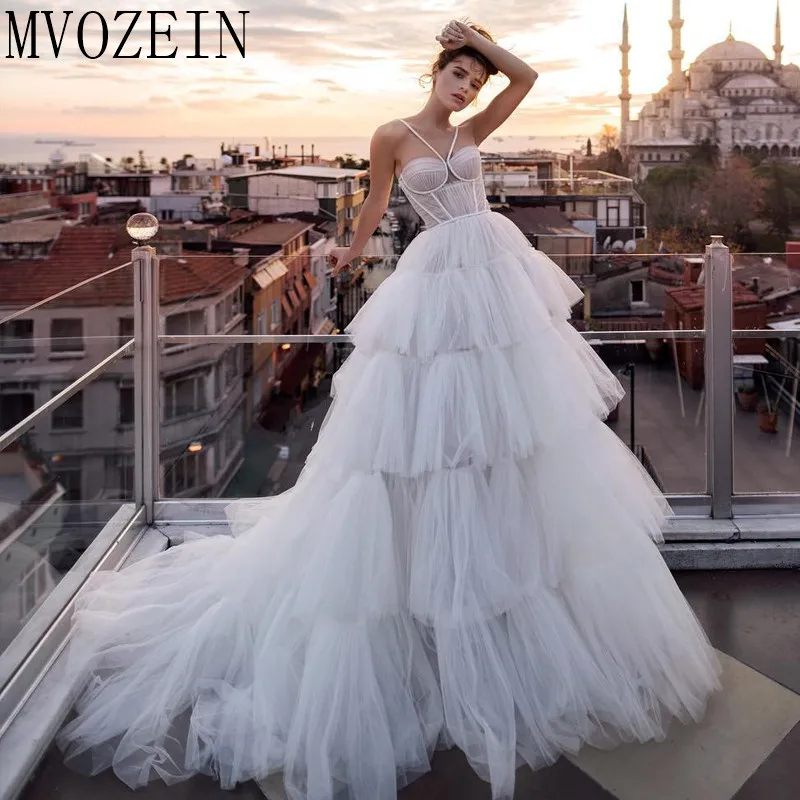 فساتين زفاف ساحرة 2023 رداء de mariage تول ثوب حفلة حبيب رسن ذيل محكمة فستان الزفاف vestido de noiva