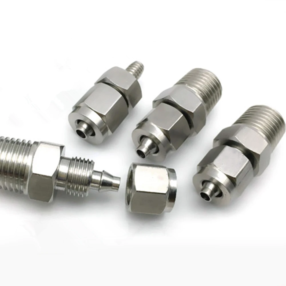 304SS stainless steel pneumatic joint pipe joint trachea hose quick tightening joint 1/8\'\'1/4\'\'3/8\'\'1/2\'\' BSP external thread