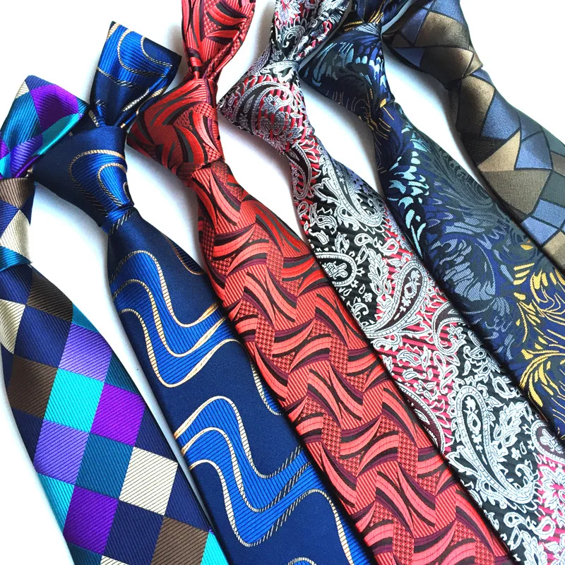 

Men Neckties Men's Business Wedding Ties Male Dress Luxury Men's Christmas Gift Gravata Floral Plaid Stripes JACQUARD WOVEN 8cm