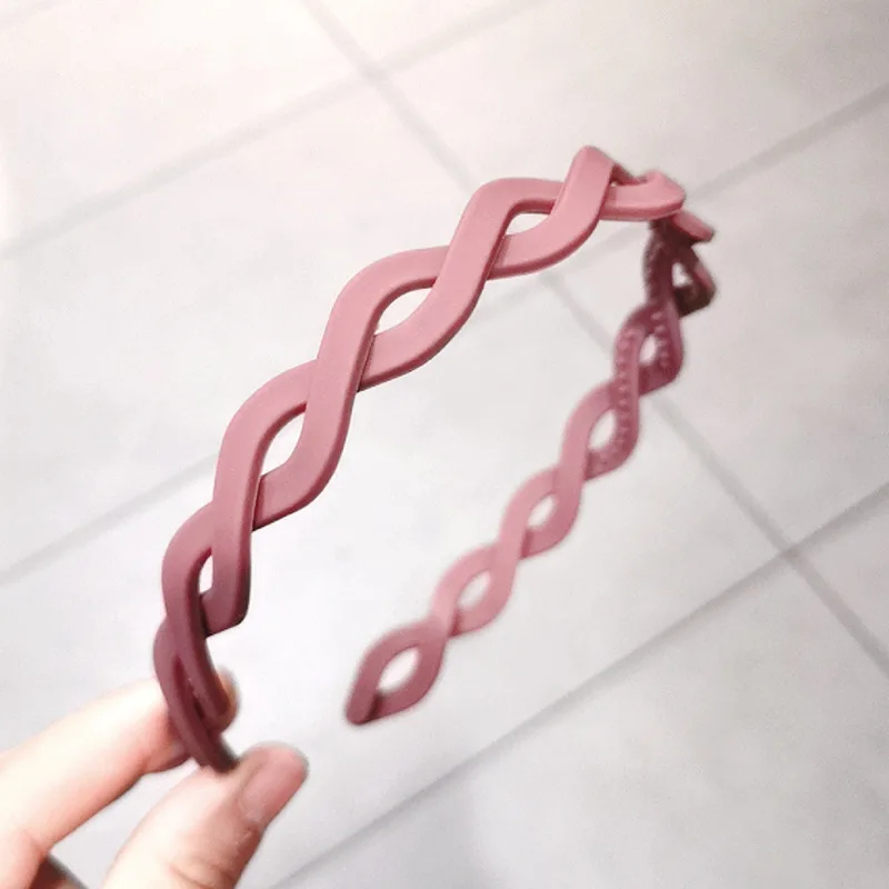 New Fashion Solid Color Resin Cross Anti-slip Wave Shape Toothed Wild Women Girls Hair Accessories Headdress