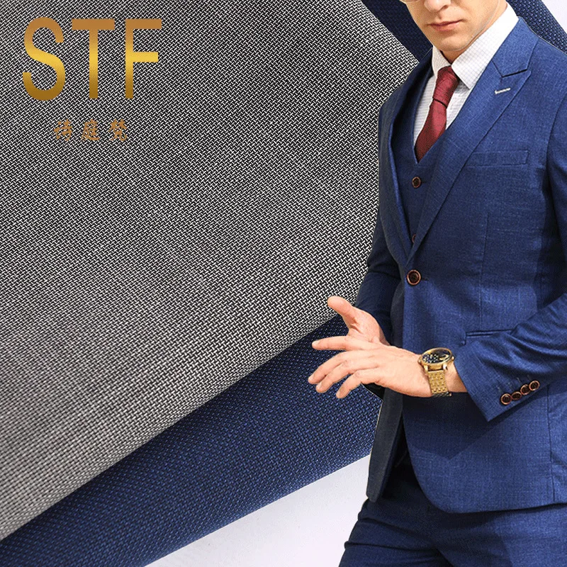 

New Spring and Autumn Fashion Business Men's Suit Fabric Worsted Wool Trousers Fabric Spot Factory Direct Sales