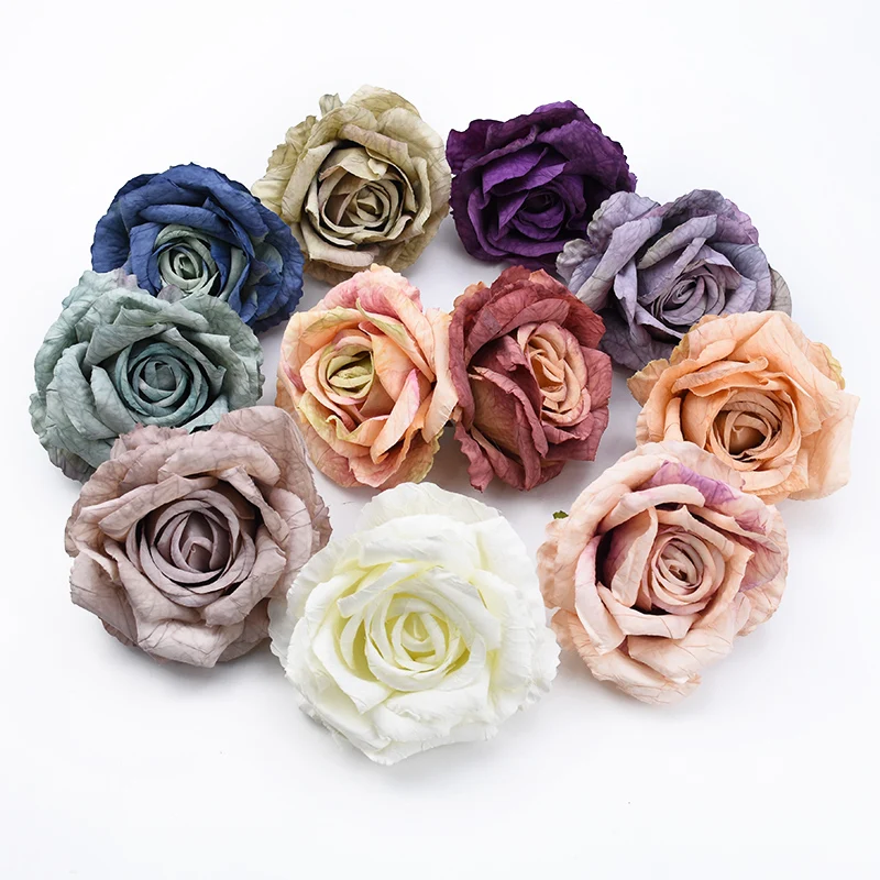 9CM Roses Head Home Decoration Accessories Wedding Decorative Flower Wall Bridal Accessories Clearance Cheap Artificial Flowers