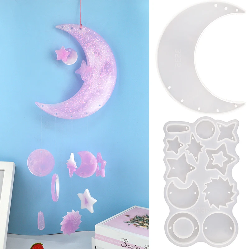 2021 New Wind Chime Jewelry Mold Windbell Resina Epoxi Molds Moon Star Round Aeolian Bells Moulds For Crafts Home Decoration modern fashion reliefs texture 3d wallpaper living room bedroom pure color home decoration wallpaper papel de parede beibehang