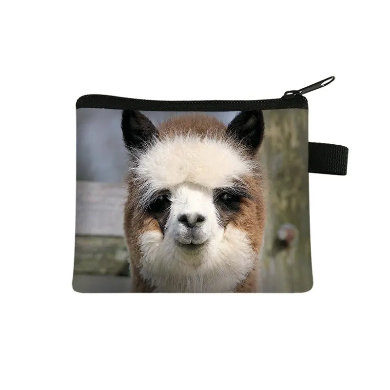 Alpaca Gedrukt Kinderen Nul Portemonnee Student Polyester Kaart Tas Eenvoudige Munt Opbergtas Hand Tas Portemonnee Mini Zak pochette