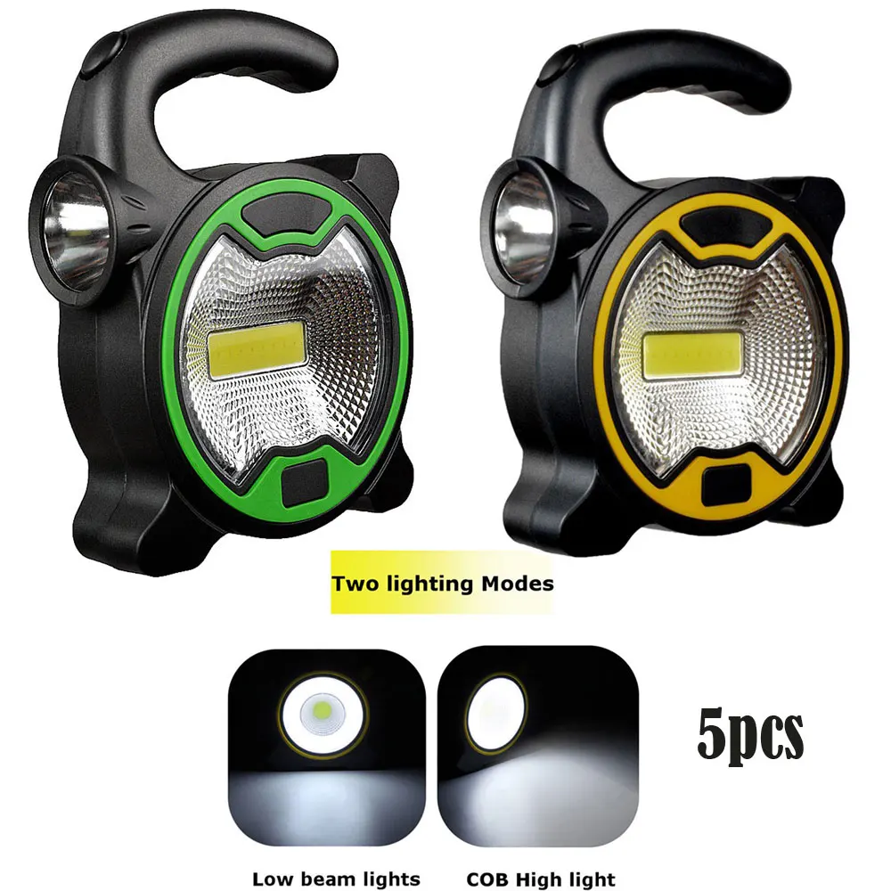 

5pcs COB LED Camping Flashlight Portable Hiking Camping Lantern Battery Powered Cycling Light Outdoor Emergency Flashlight