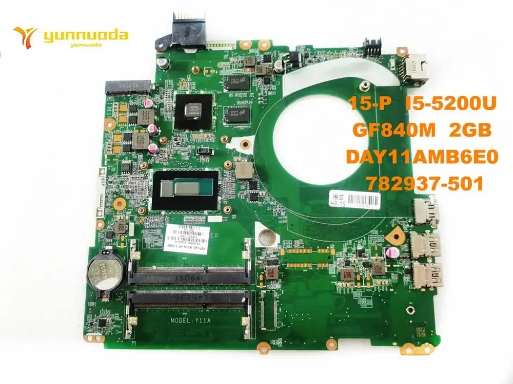 Original for HP 15-P Laptop  motherboard  15-P  I5-5200U  GF840M  2GB  DAY11AMB6E0  782937-501 tested good free shipping