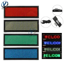 Mini LED Digital Display Rechargeable Programmable Name Badge 15 Display Languages Durable Scrolling Led Tag Sign Badge Module