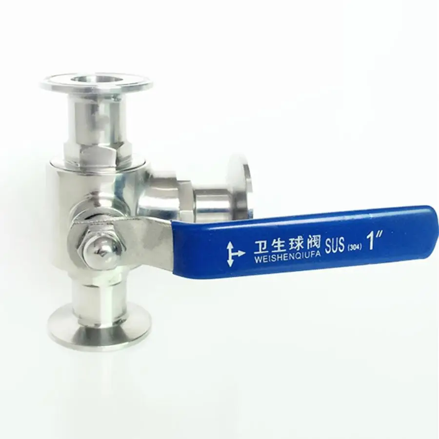 

Fit 19mm 3/4" Pipe OD x 1.5" Tri Clamp Sanitary T-Port Ball Valve SUS 316L Stainless Beer Brewing Home Factory