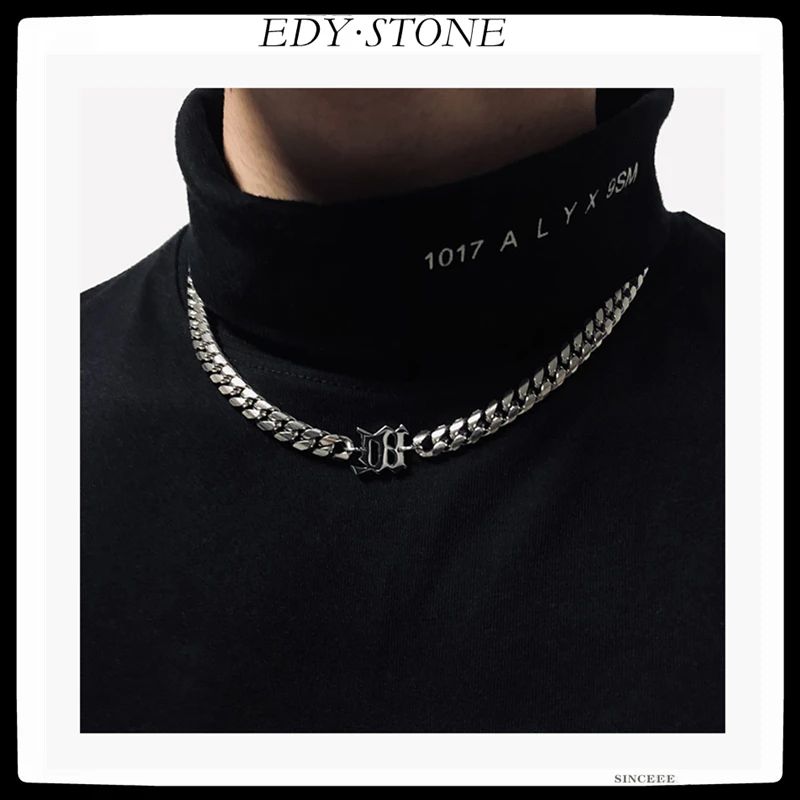 EDY Hip Hop Punk Necklace Titanium steel Thick Cuba Chain Clavicle Necklace For Women Girl Men Rapper Party Jewelry  New