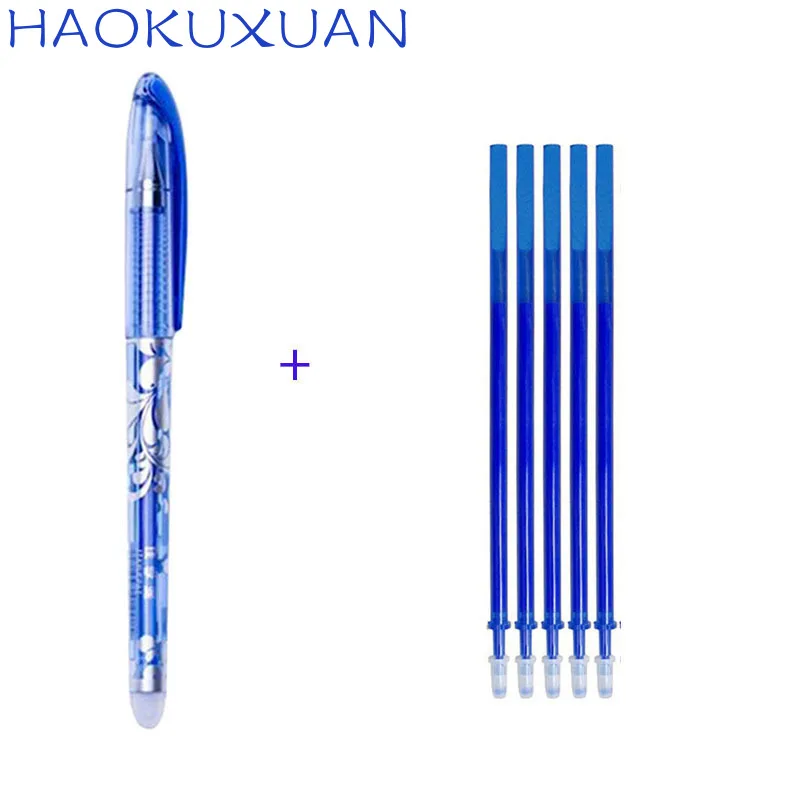 25pcs/Lot 0.5mm Erasable Ballpoint Pen Set Washable Handle Magic Ink Erasable Refill Rod For School Office Student Writing Tools