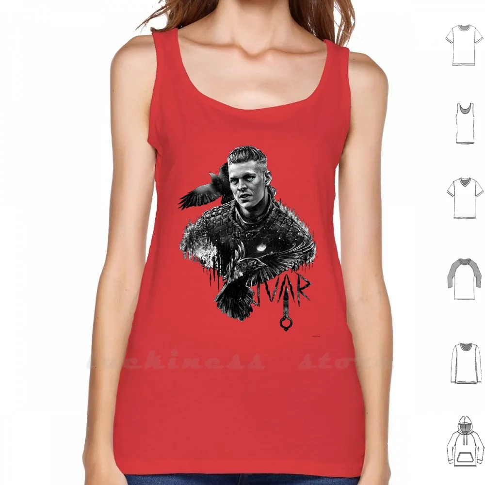 Ivar The Boneless Tank Top Vest Sleeveless Men Women Cotton Ivar The Boneless Vikings Pagan Ravens Norse Mythology Black And